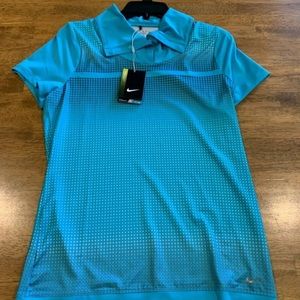 Nike Women's Golf Polo Blue Dri Fit Small Stay Cool 541954 444 NEW With Tags